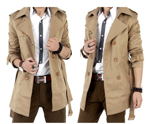 Fashionable trench coat for men with double-breasted buttons and practical pockets Lune London