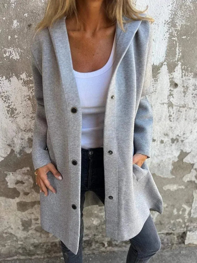 Lune London | Casual Single-Breasted Cardigan with Hood