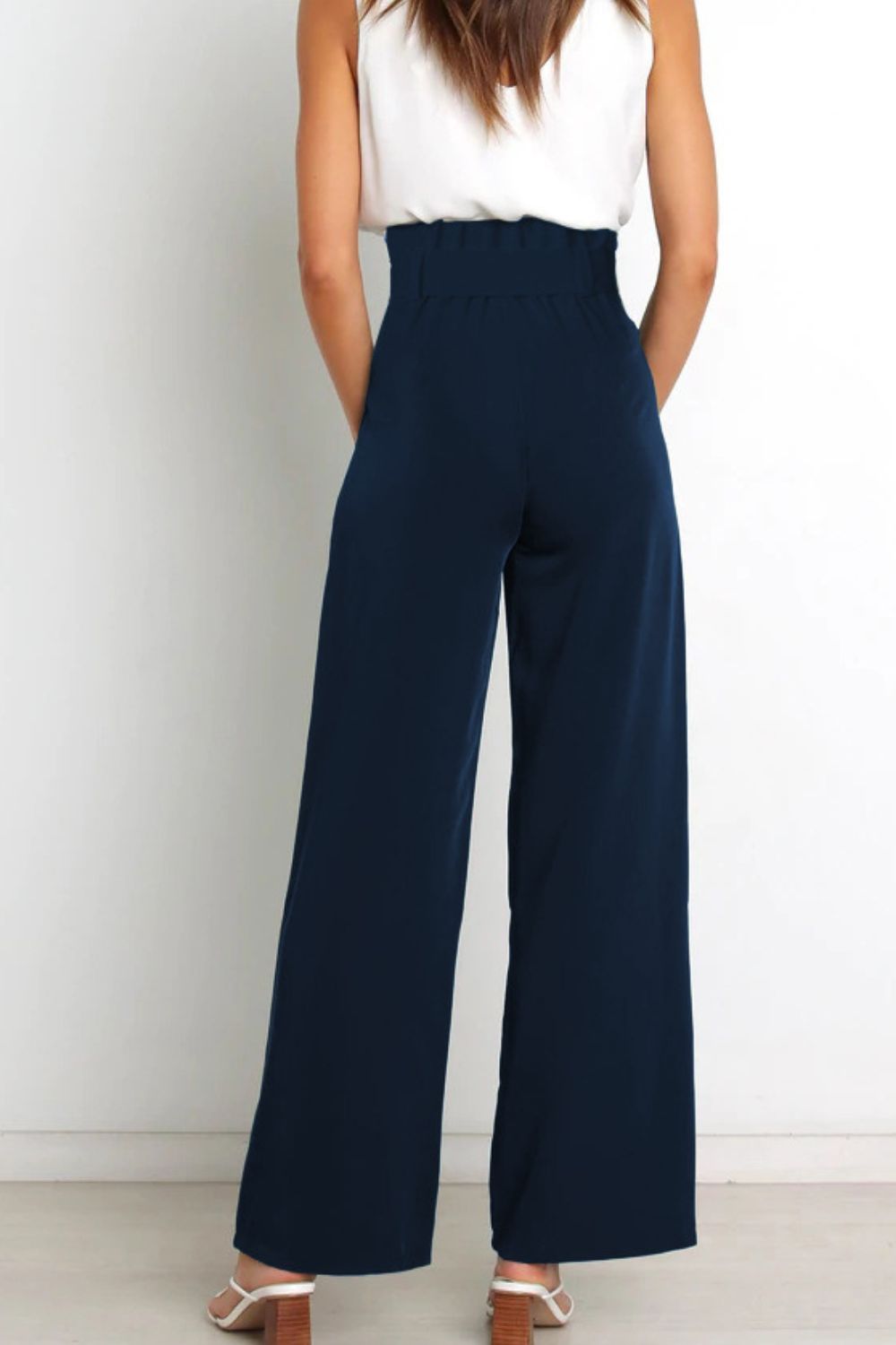 Lune London | High Waist Paperbag Pants with Bow Detail