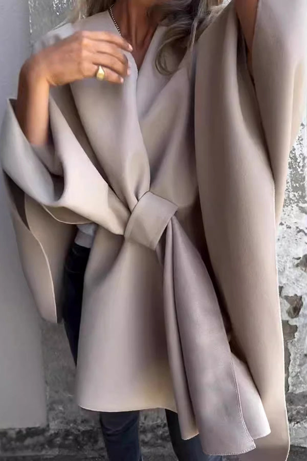 Lune London | Locker Cape Coat with V-Neck