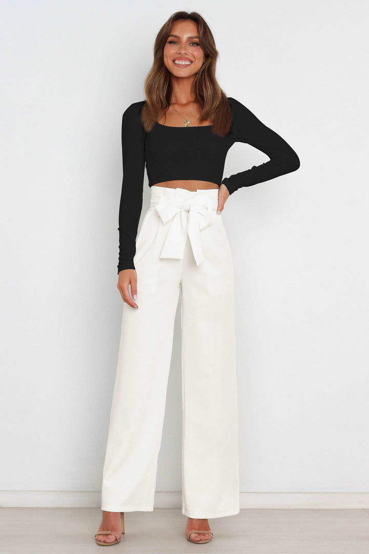 Lune London | High Waist Paperbag Pants with Bow Detail
