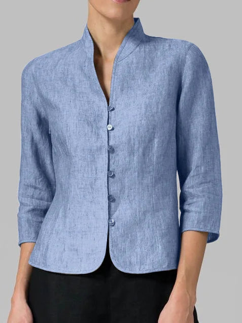 Lune London | High-Quality Women's Blouse with Stand-Up Collar