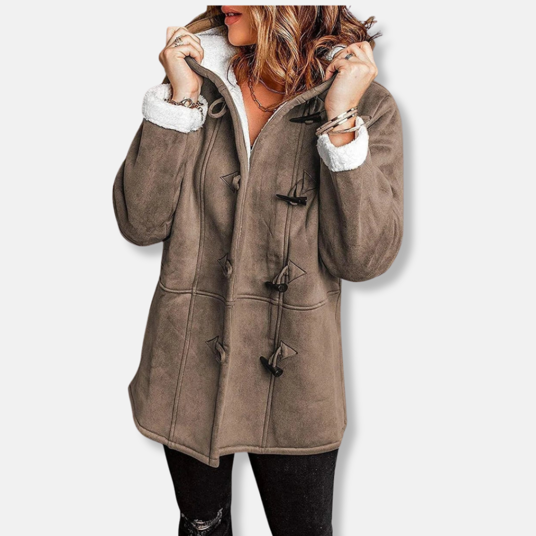 Lune London | Jacket - Fleece - Hood - Button closure - Casual fit - Mid-length