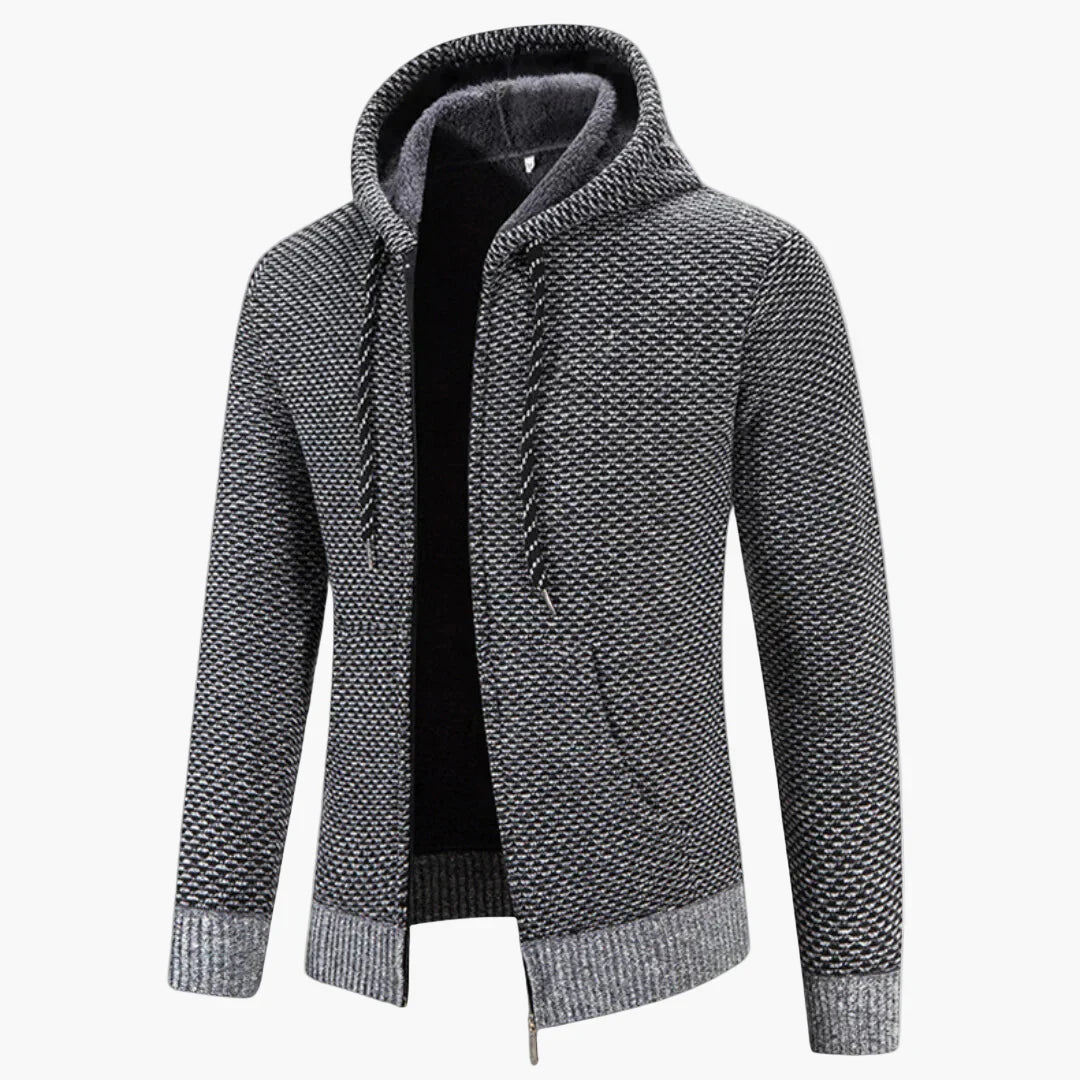 Lune London | Knitted Hoodie for Autumn and Winter - Comfortable Casual Hoodie with Zipper
