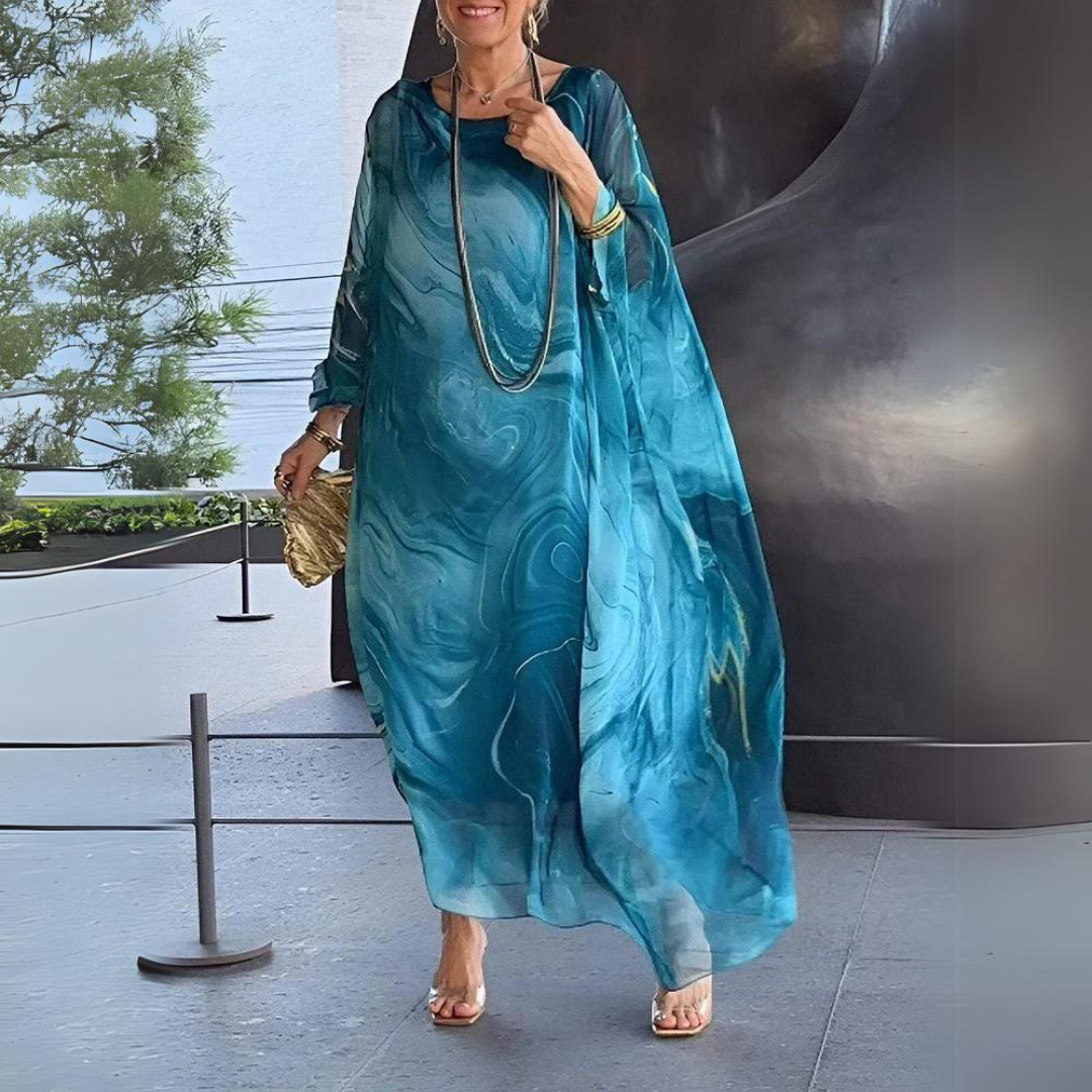 Lune London | Kaftan Dress Flowing Light Fabric Elegant Loose Fit Wide Sleeves