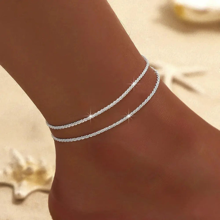 Lune London | Chic Silver/Gold Double Ankle Bracelet