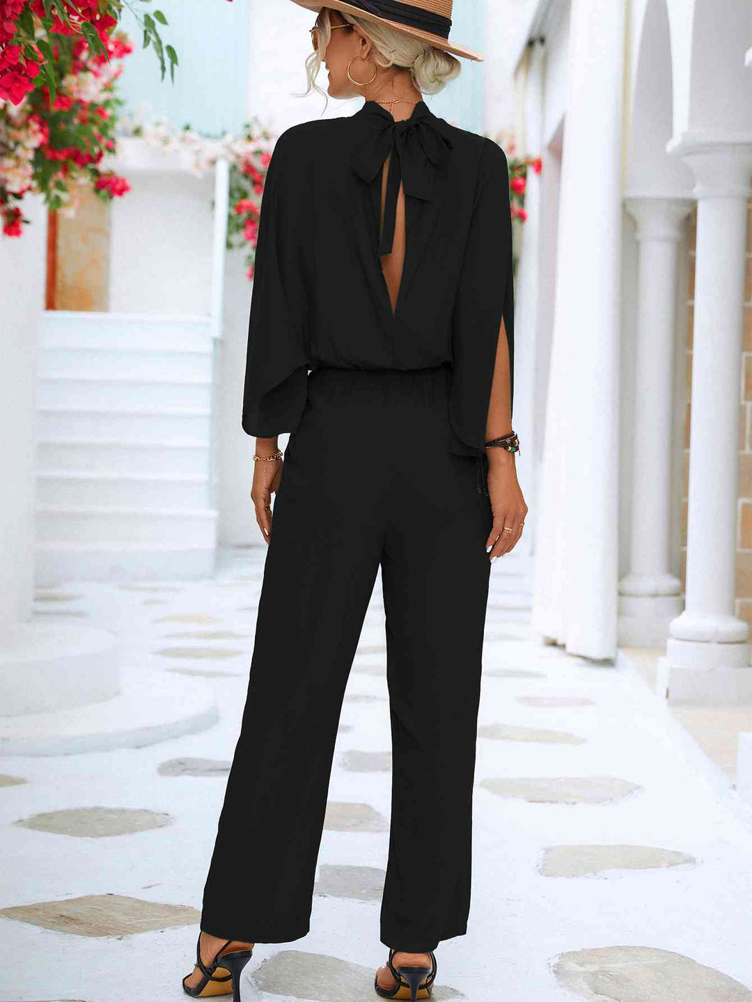 Lune London | Overall with Stand-Up Collar and Slit Sleeves and Tie Back