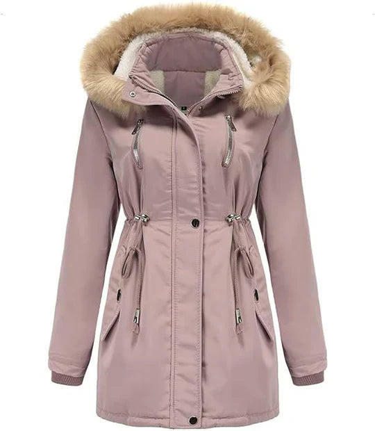 Lune London | Longer Coat with Hood Made Of Faux Fur and Fleece Lining