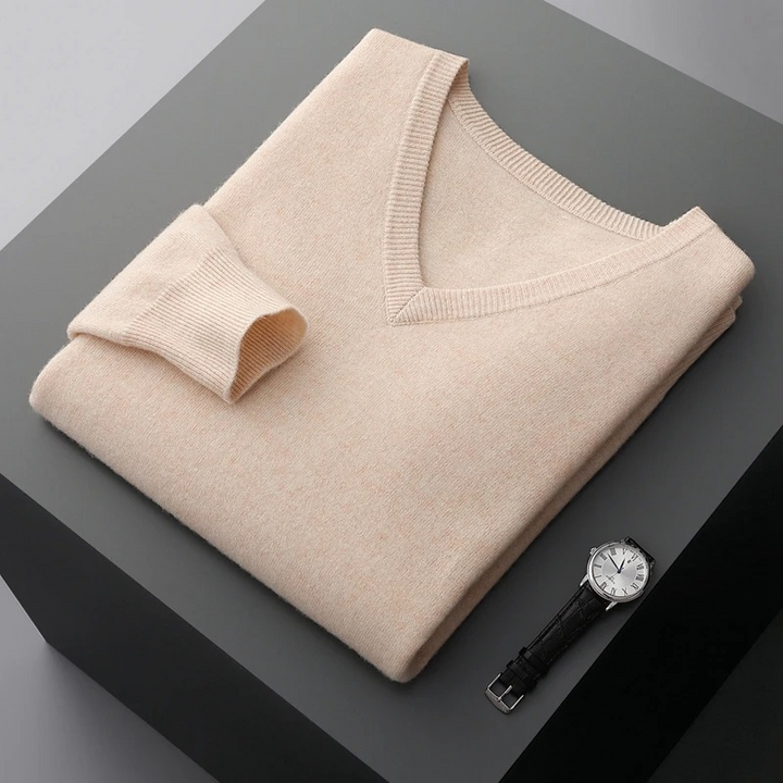 Chic Und Stil | Cashmere Sweater Men V Neck Soft Cashmere Knit Material