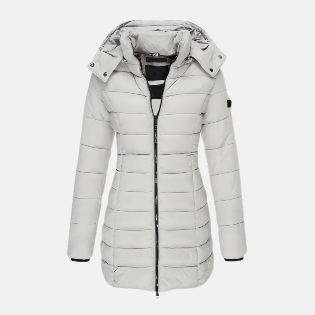 Lune London | Puffer jacket - Slim Fit - Mid length - With hood - Ribbed cuffs