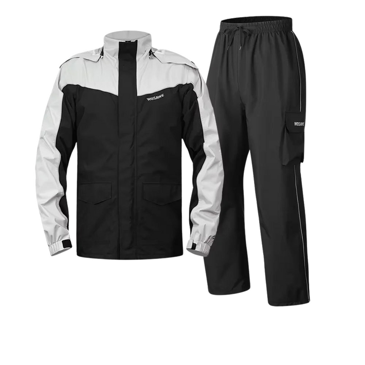 Lune London | Men's Waterproof Motorcycle Rain Jacket - Reflective Black/Green S-2XL