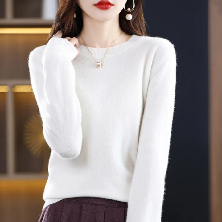 Lune London | Women's Cashmere Sweater Classic Round Neck Soft Stylish