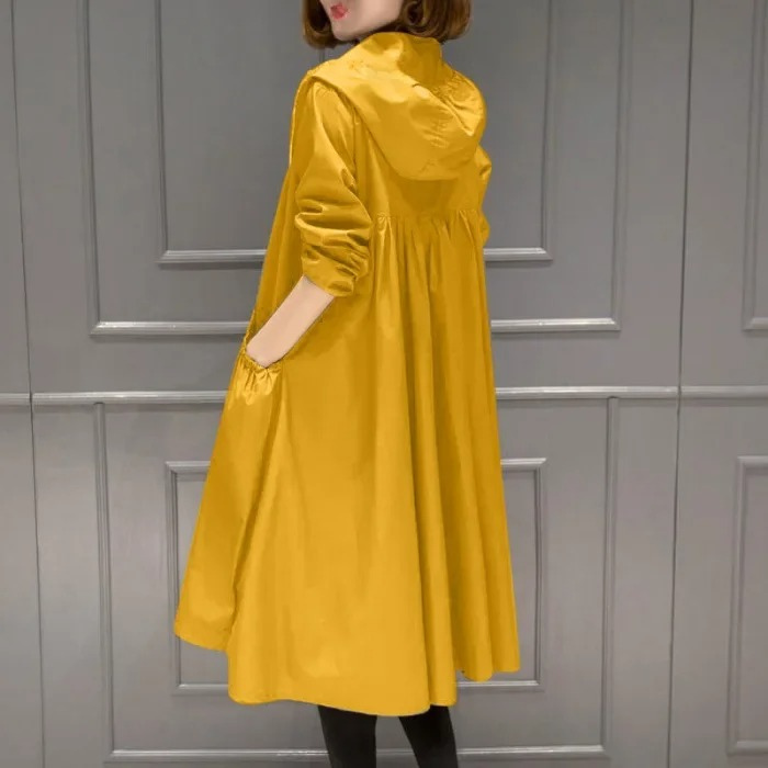Lune London | Manteau long avec fermeture éclair et capuche