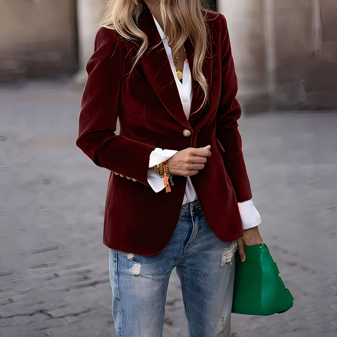 Lune London | Elegant Slim Velvet Blazer for Women