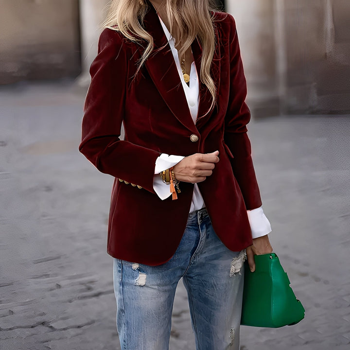 Lune London | Elegant Slim Velvet Blazer for Women
