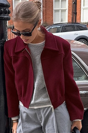 Lune London | Burgundy Wool Blazer Jacket