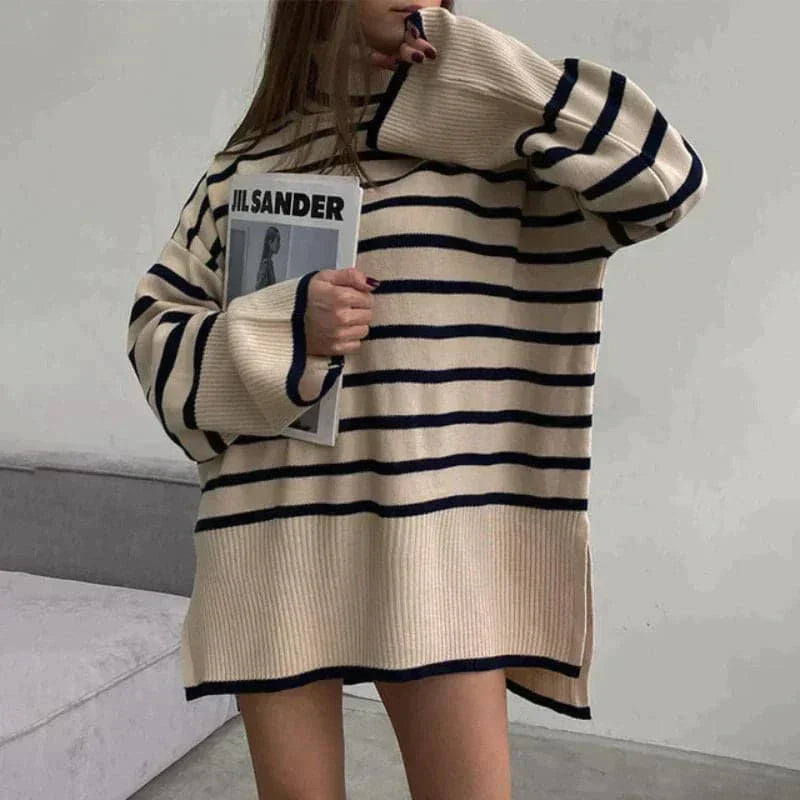 Lune London | Knitted Sweater - Oversized Fit - Soft Roll Neck - Long Sleeve Casual Design
