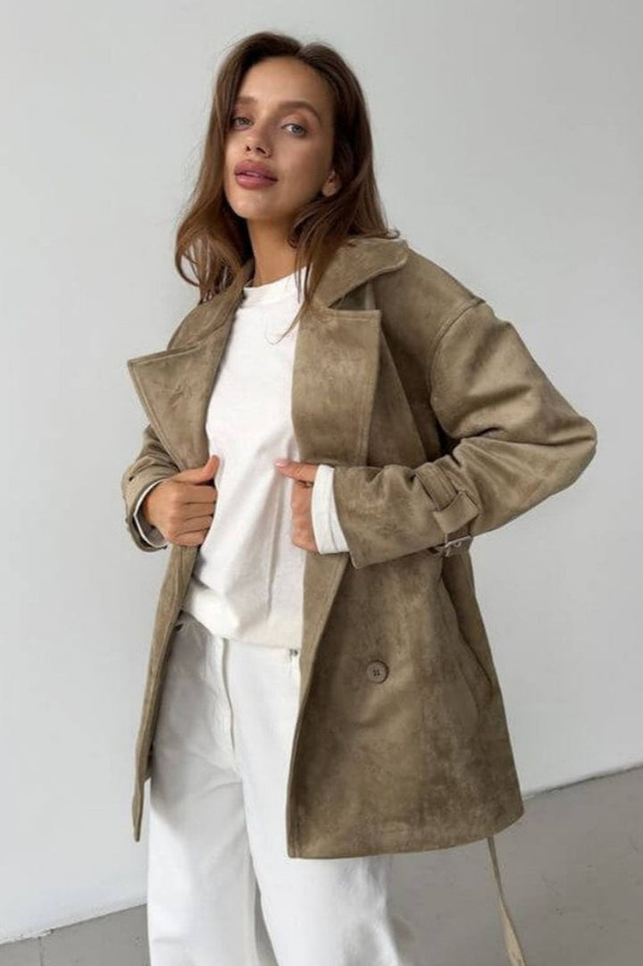 Lune London | Suede Lapel Waistband Jacket Coat