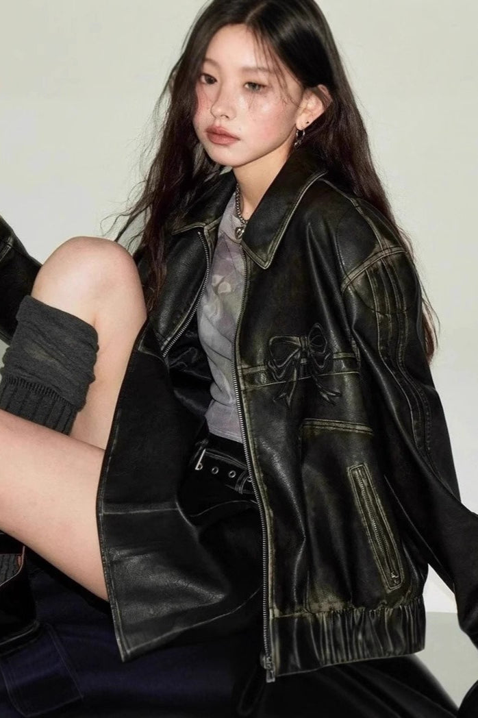 Lune London | Decor Faux Leather Biker Jacket