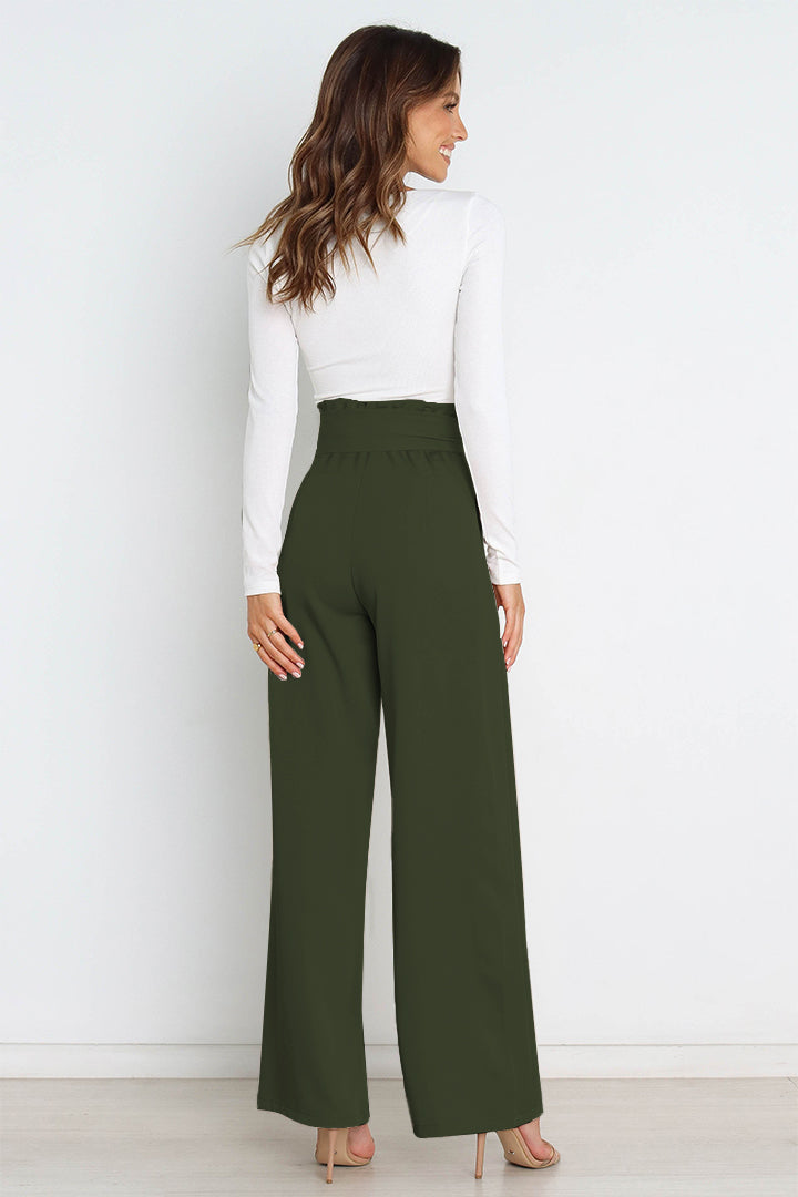 Lune London | High Waist Paperbag Pants with Bow Detail