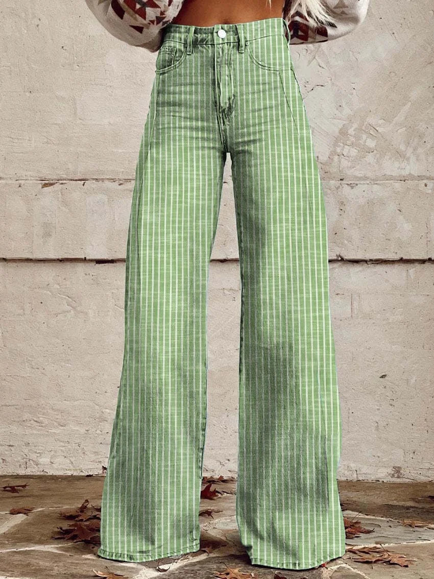 Lune London | Pantalon à rayures classique à jambes larges
