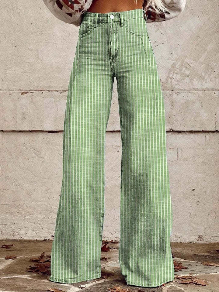 Lune London | Pantalon à rayures classique à jambes larges