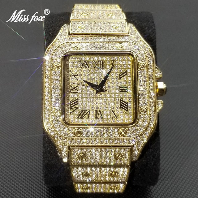 Lune London | MISSFOX Square Watch Ice Out For Men