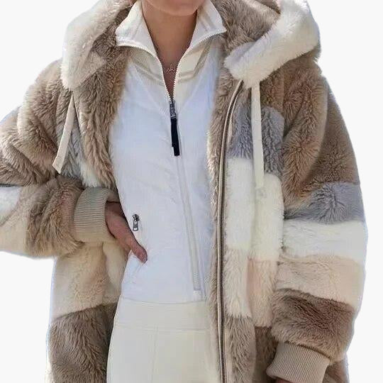 Lune London | Striped Winter Hoodie - Trendy Casual Jacket for Cold Days