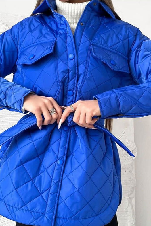 Lune London | Long cut diamond quilted puffer jacket