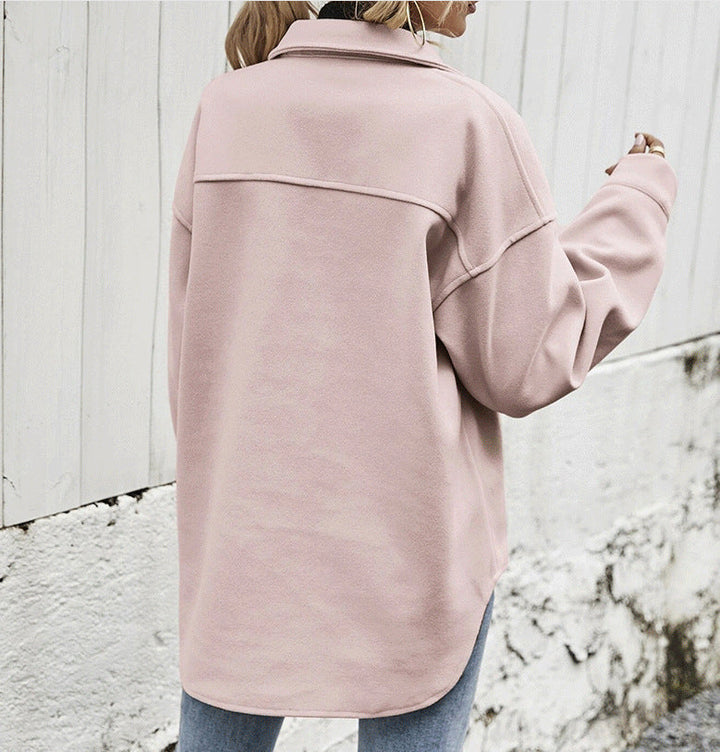 Lune London | Jacket - Oversized Fit - Soft Textured Quality - Button Closure - Large Pockets