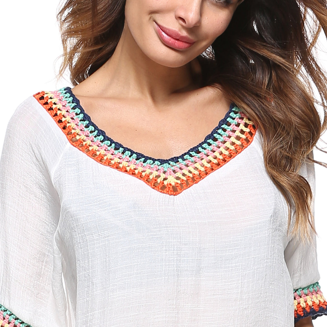 Elegant fringe beach tunic for women Lune London