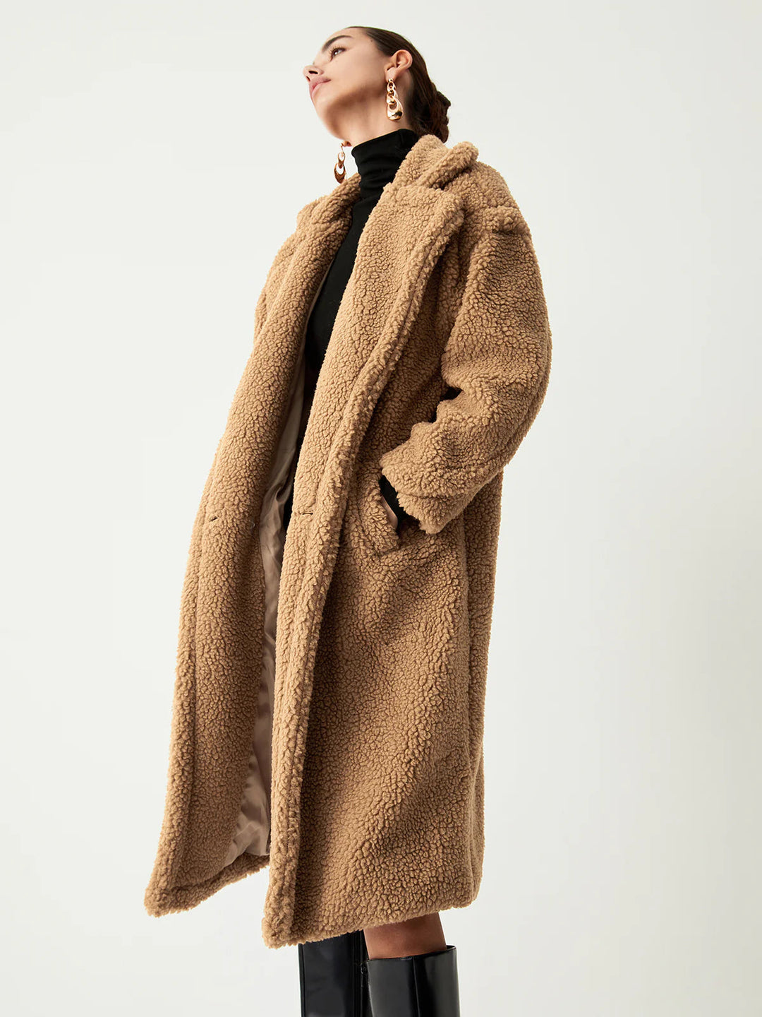 Lune London | Double Pocket Flurry Longline Fleece Jacket