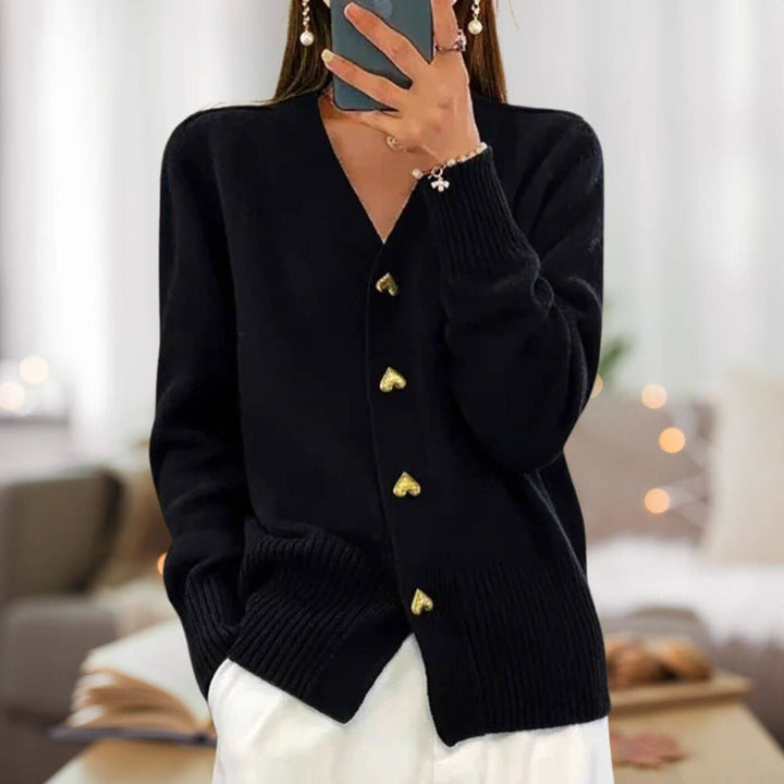 Lune London | Cardigan with heart button accents