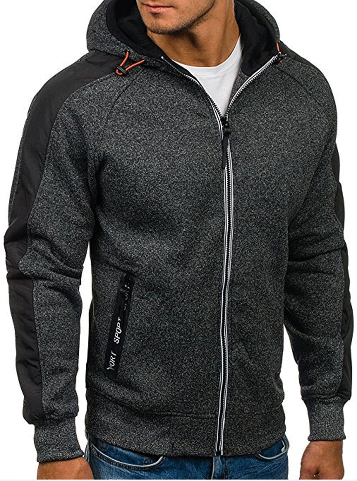 Sporty hooded jacket for men with innovative panel design Lune London