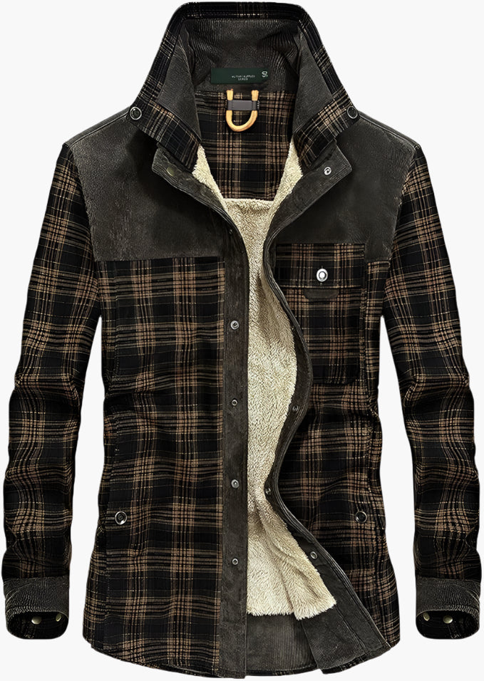 Lune London | Flannel outdoor jacket in lumberjack style with fleece - Leisure and work jacket