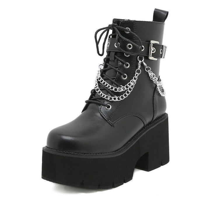 Lune London | Black Boots with High Heels In Martens Style