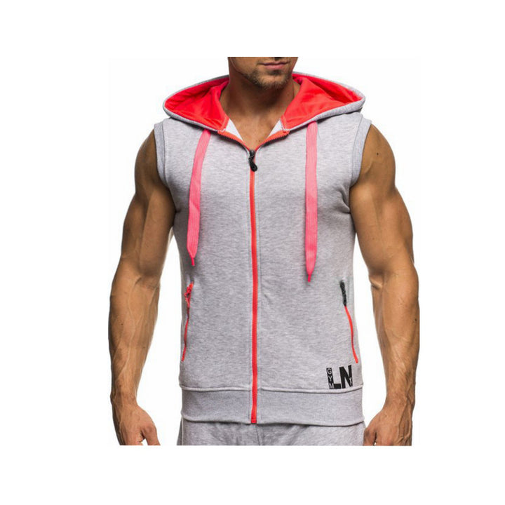Men's Sleeveless Sports Hoodie with an Innovative Design and Practical Pockets Lune London