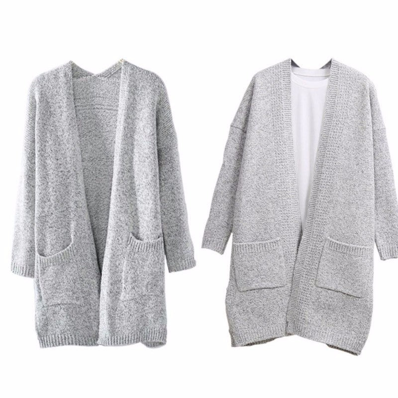 Cardigan en tricot épais pour femmes avec des poches généreuses et un design décontracté Chic & Stil