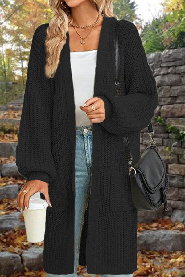 Lune London | Length Loose Oversized Double Pocket Cardigan Sweater Jacket