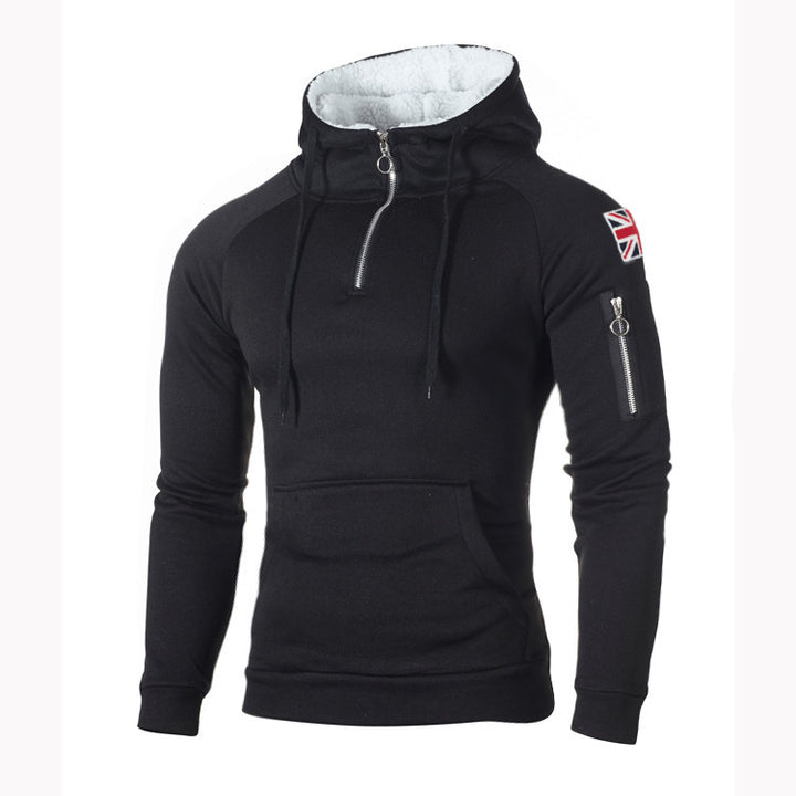 Men's hoodie with practical zipper and soft material interior Lune London