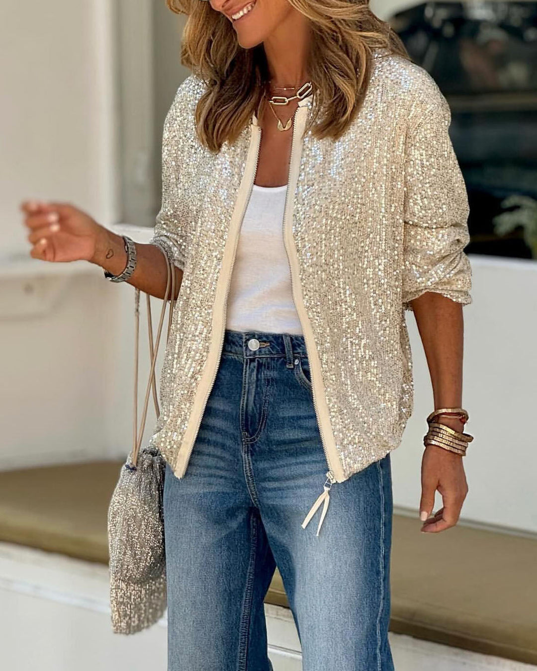 Lune London | Sequin Baseball Jacket