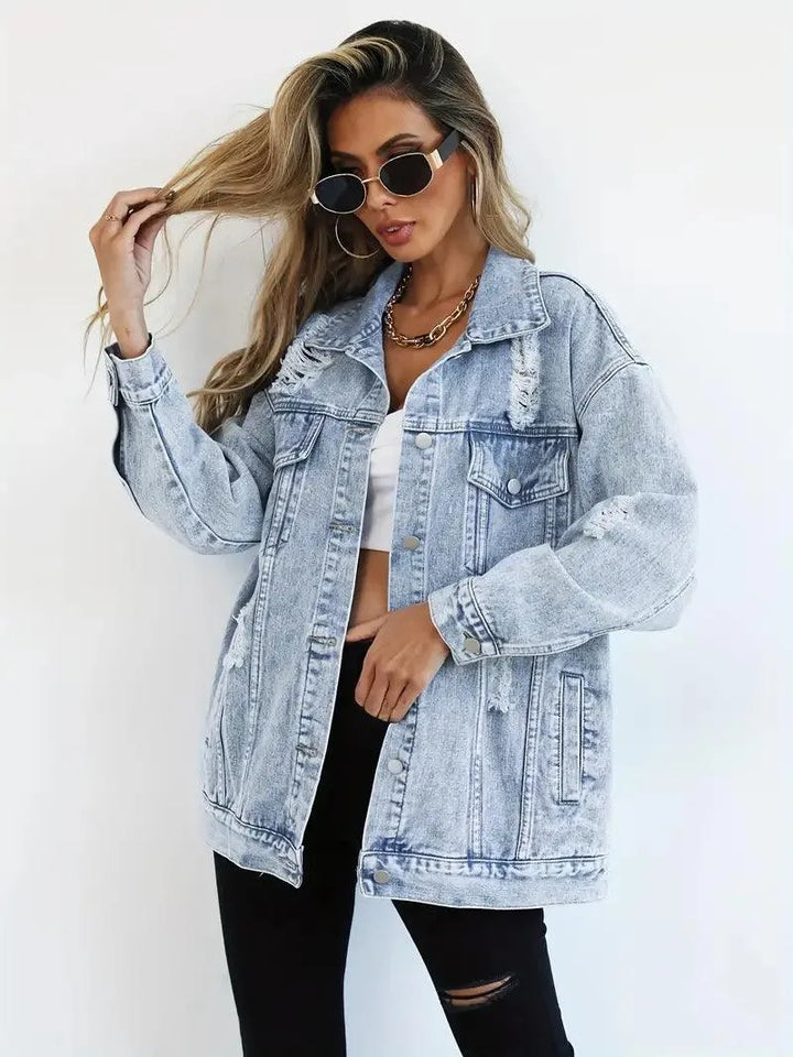 Chic und Stil | Veste en jean oversize tendance pour dames