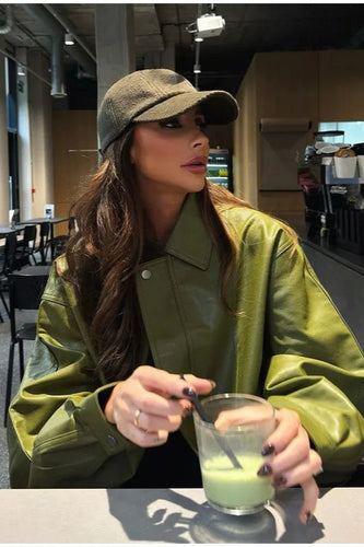 Lune London | Green Faux Leather Jacket