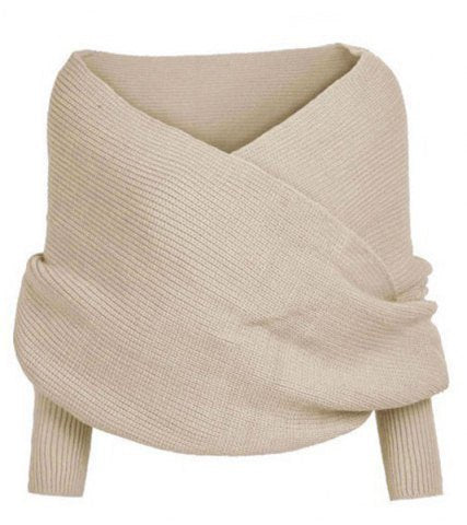 Knit top with deep V-neckline and wide sleeves for women Lune London