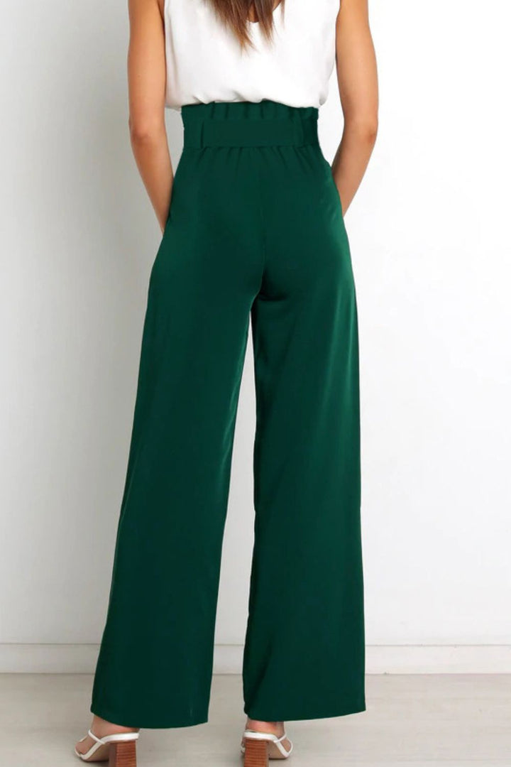 Lune London | High Waist Paperbag Pants with Bow Detail