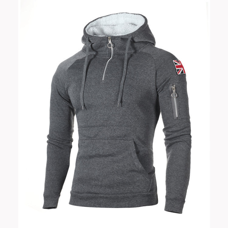 Men's hoodie with practical zipper and soft material interior Lune London
