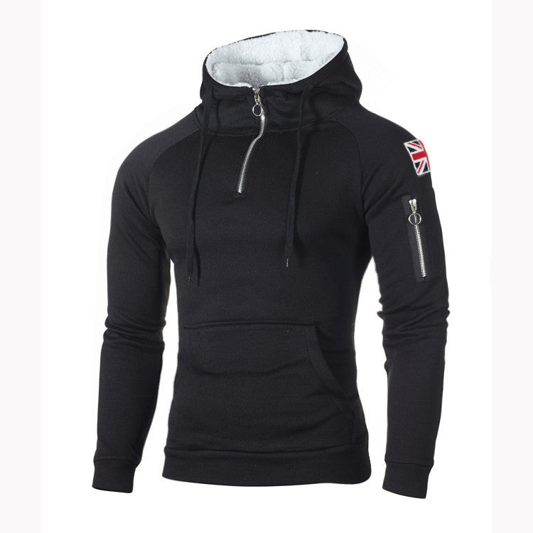 Men's hoodie with practical zipper and soft material interior Lune London