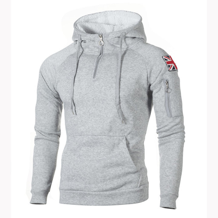 Men's hoodie with practical zipper and soft material interior Lune London