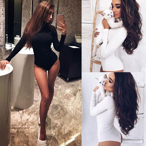 Ladies High Neck Long Sleeve Body Lune London