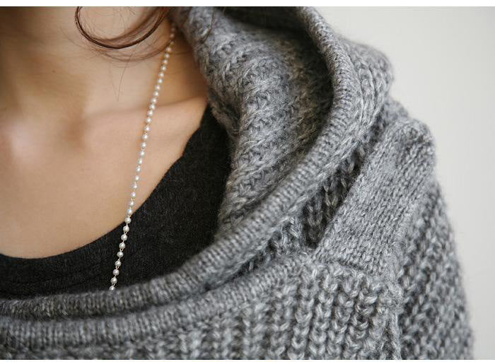 ladies plus knit long cardigan with hood and front openings Lune London